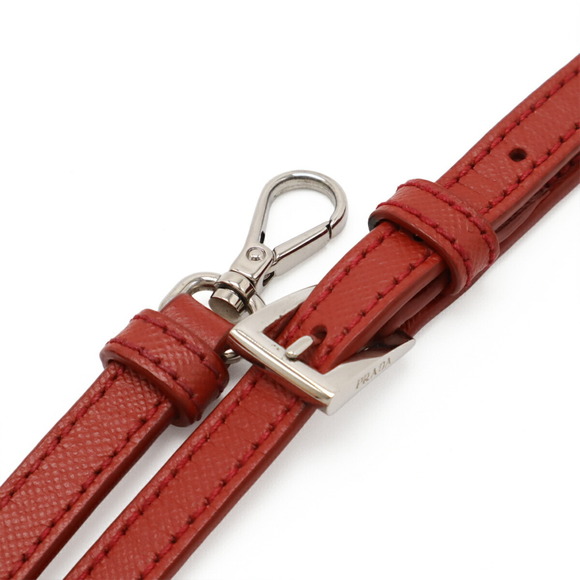 PRADA Red Leather Pochette Shoulder Bag - Picture 7 of 10